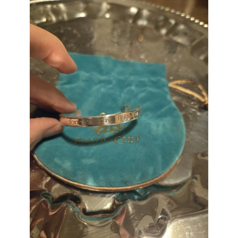 Rustic Cuff Forever My Friend Silver Bracelet